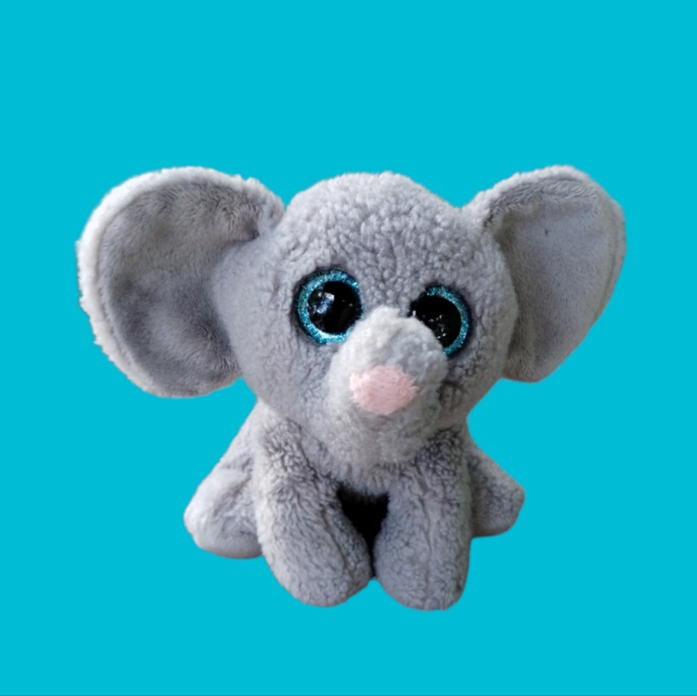 ✓TY Beanie Baby Whopper Elephant 5.5in Plush Toy Sparkle Eyes